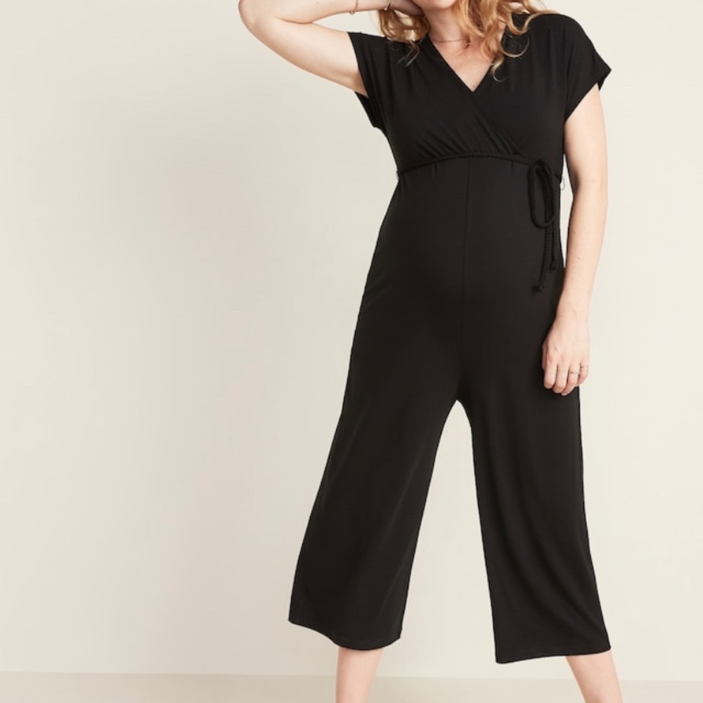 Old Navy Tie-Belt Maternity Jersey Jumpsuit